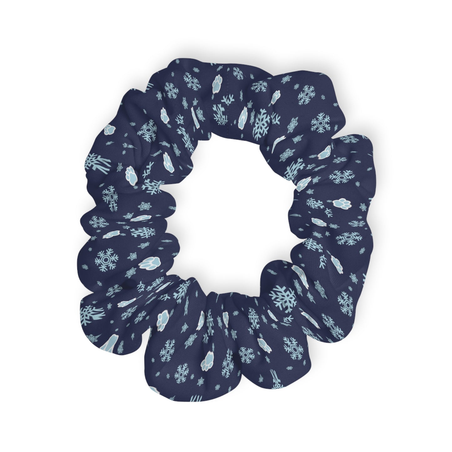 Snowflake & Pawprint Scrunchie