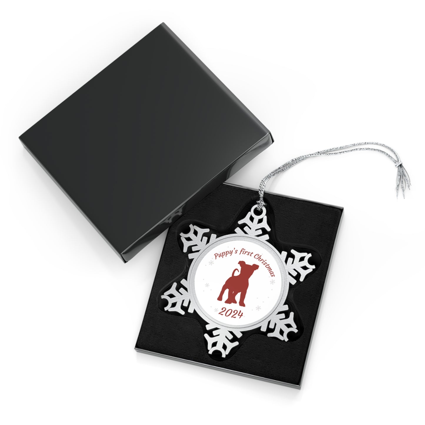 Puppy's First Christmas 2024 Snowflake Ornament