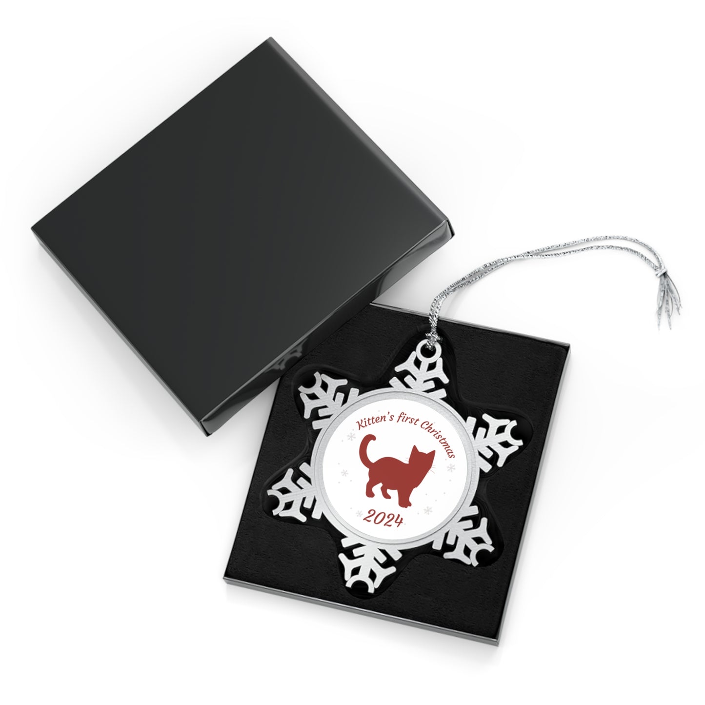 Kitten's First Christmas 2024 Snowflake Ornament