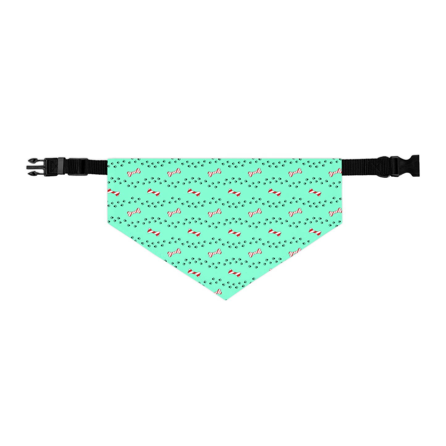 Candy Cane Bone Pet Bandana Collar