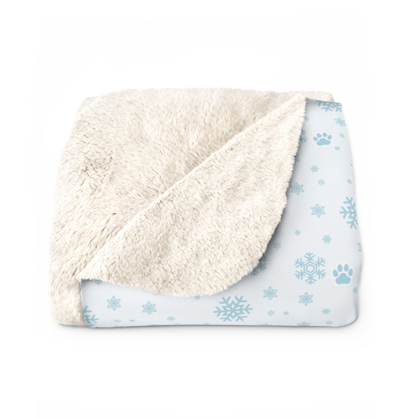 Paws and Snowflakes Sherpa Fleece Blanket