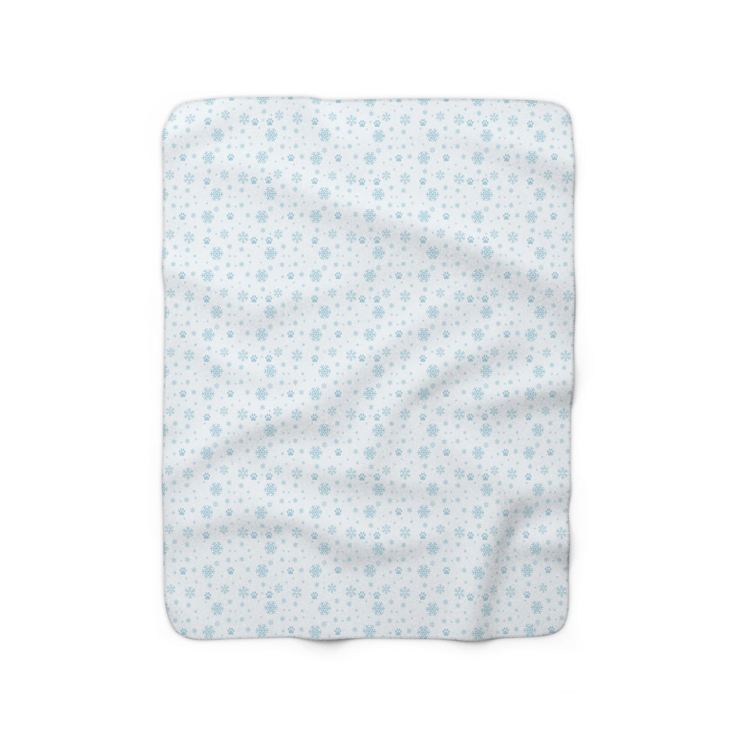 Paws and Snowflakes Sherpa Fleece Blanket