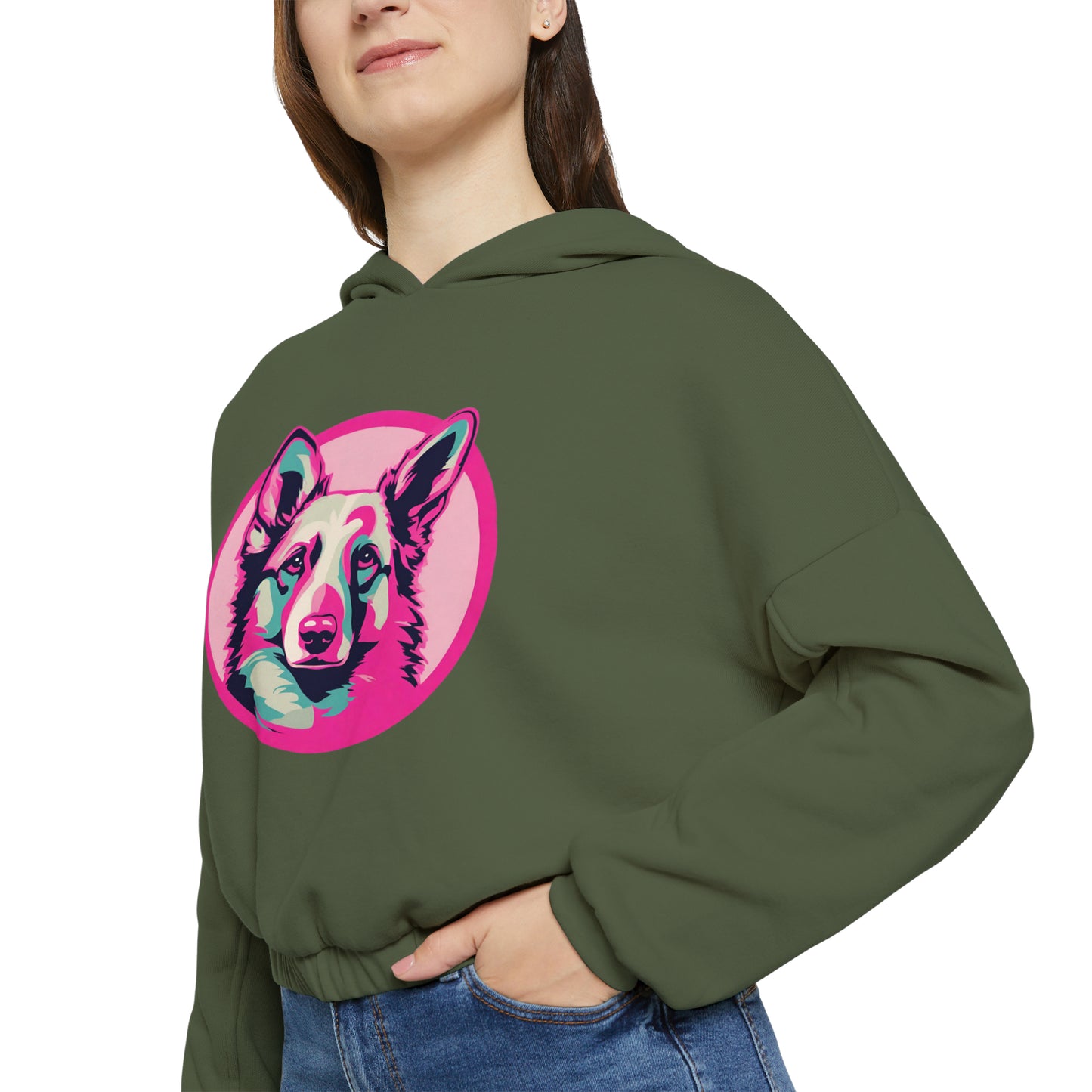 Cotton Candy Canine Women's Cinched Bottom Hoodie