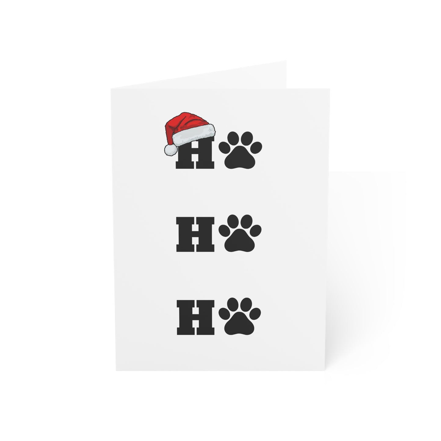 Ho Ho Ho Paw Print 5x7 Greeting Cards