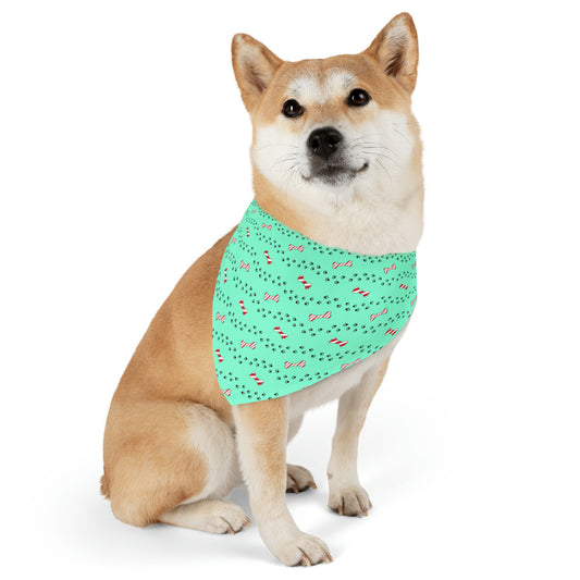 Candy Cane Bone Pet Bandana Collar