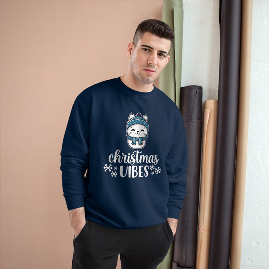 Christmas Vibes Cat Sweatshirt crewneck sweatshirt