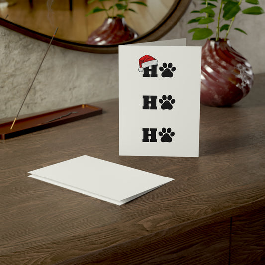 Ho Ho Ho Paw Print 5x7 Greeting Cards