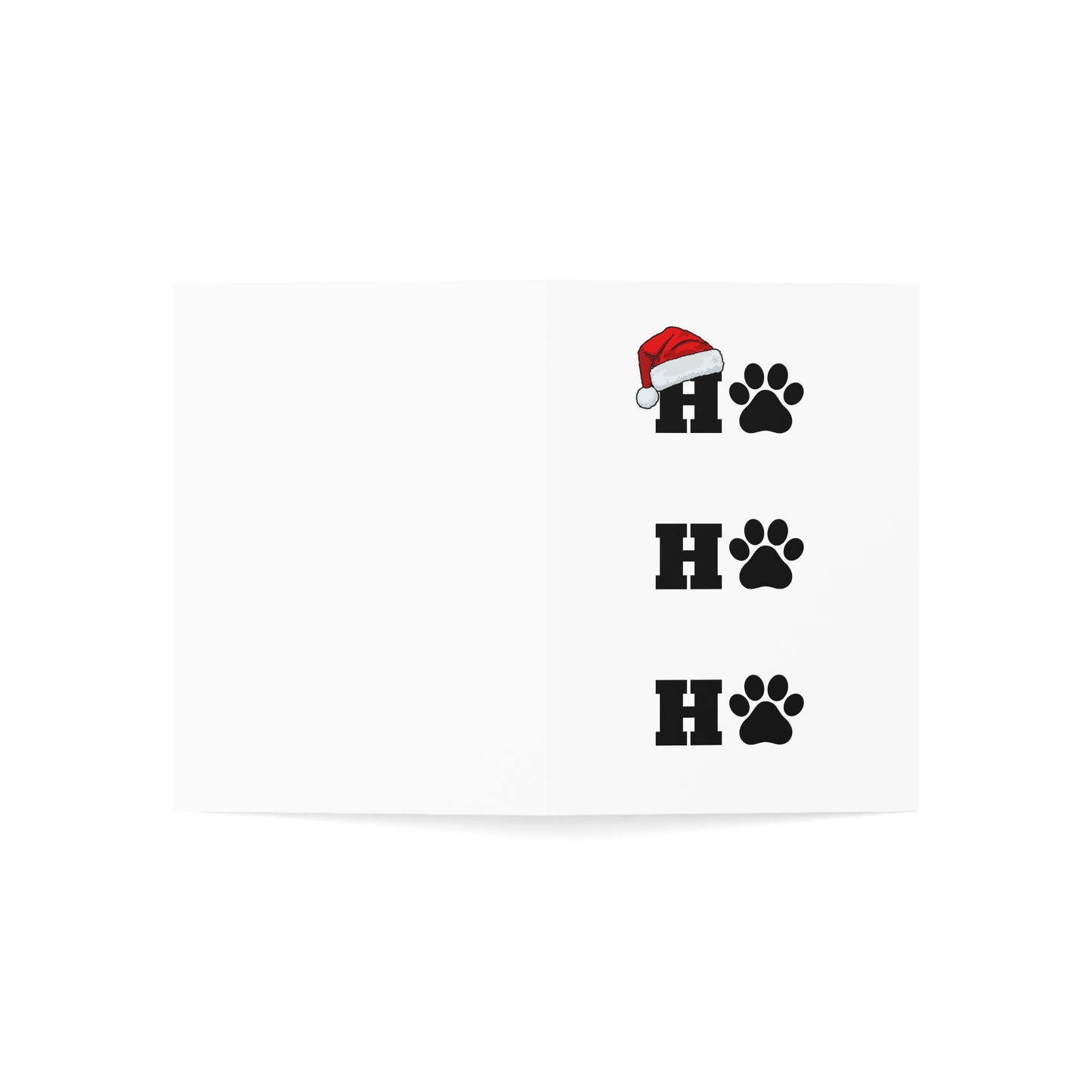 Ho Ho Ho Paw Print 5x7 Greeting Cards