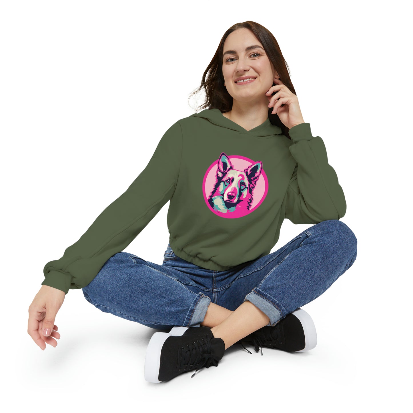 Cotton Candy Canine Women's Cinched Bottom Hoodie