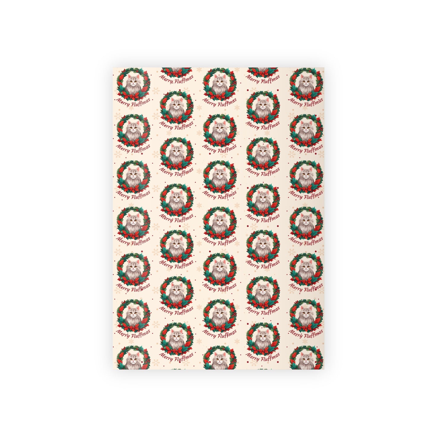 Merry Fluffmas Cat Gift Wrap Paper