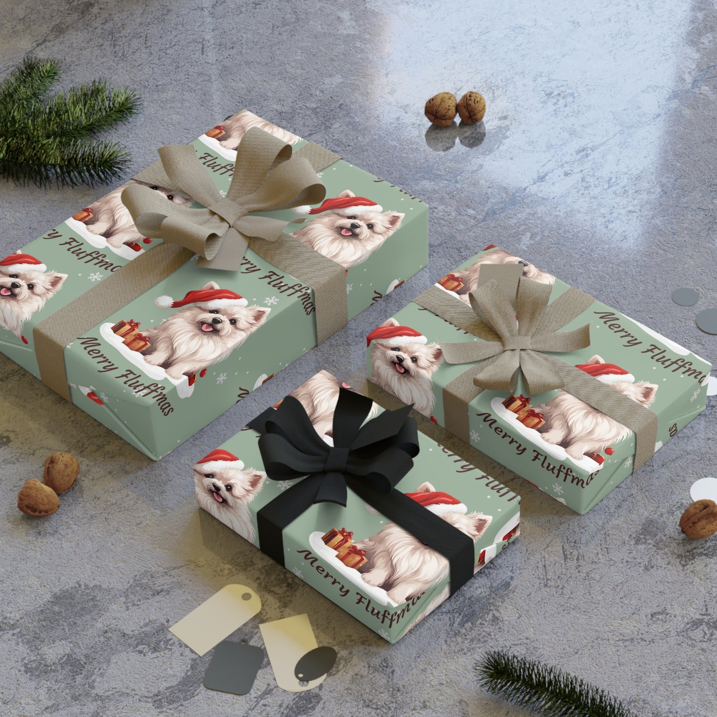 Merry Fluffmas Gift Wrapping Paper Roll