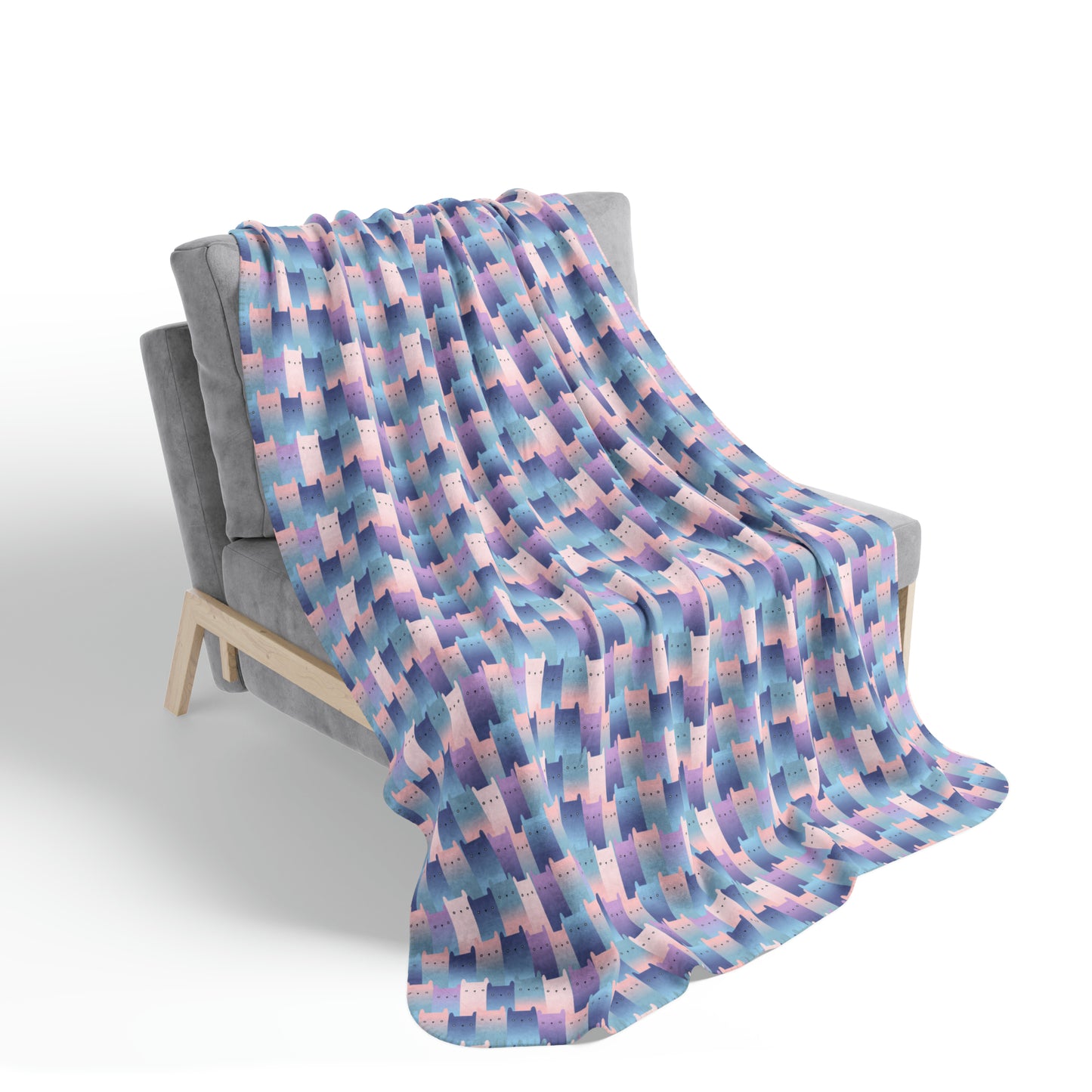 Purr-fectly Cozy Fleece Sherpa Blanket