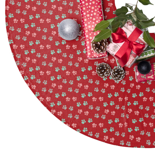 Paw Print Christmas Tree Skirt