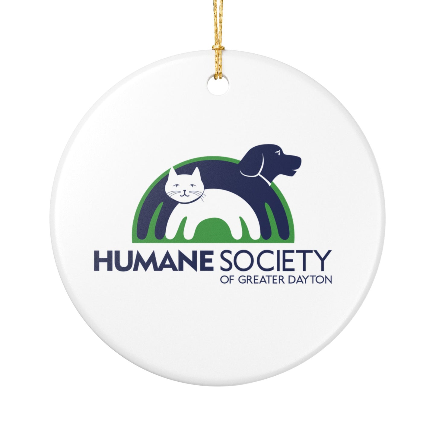 Humane Society of Greater Dayton Logo Ceramic Ornament — HSGD Logo Holiday Décor