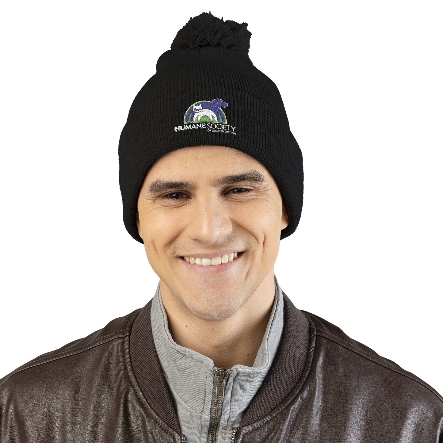 HSGD Logo Embroidered Pom-Pom Knit Cap