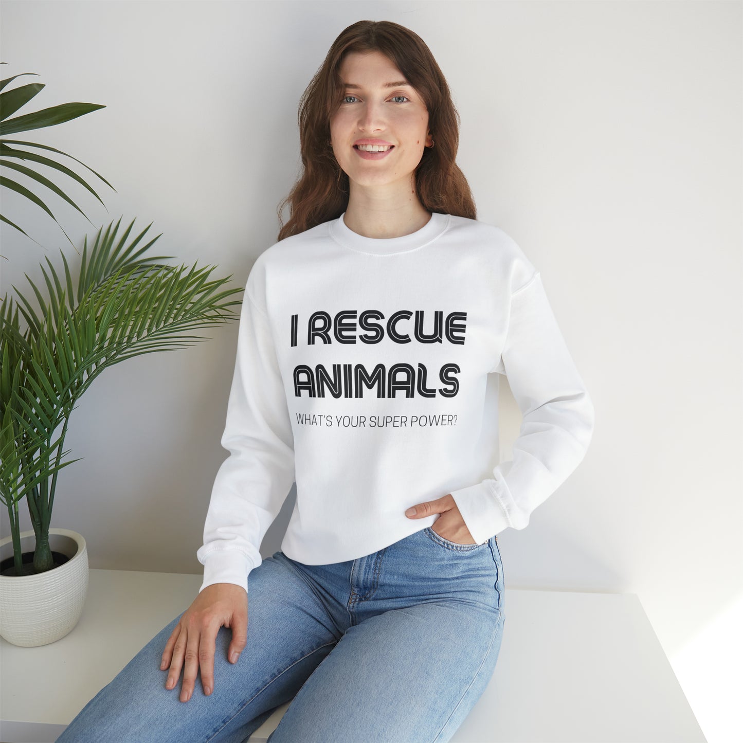 I Rescue Animals Crewneck Sweatshirt