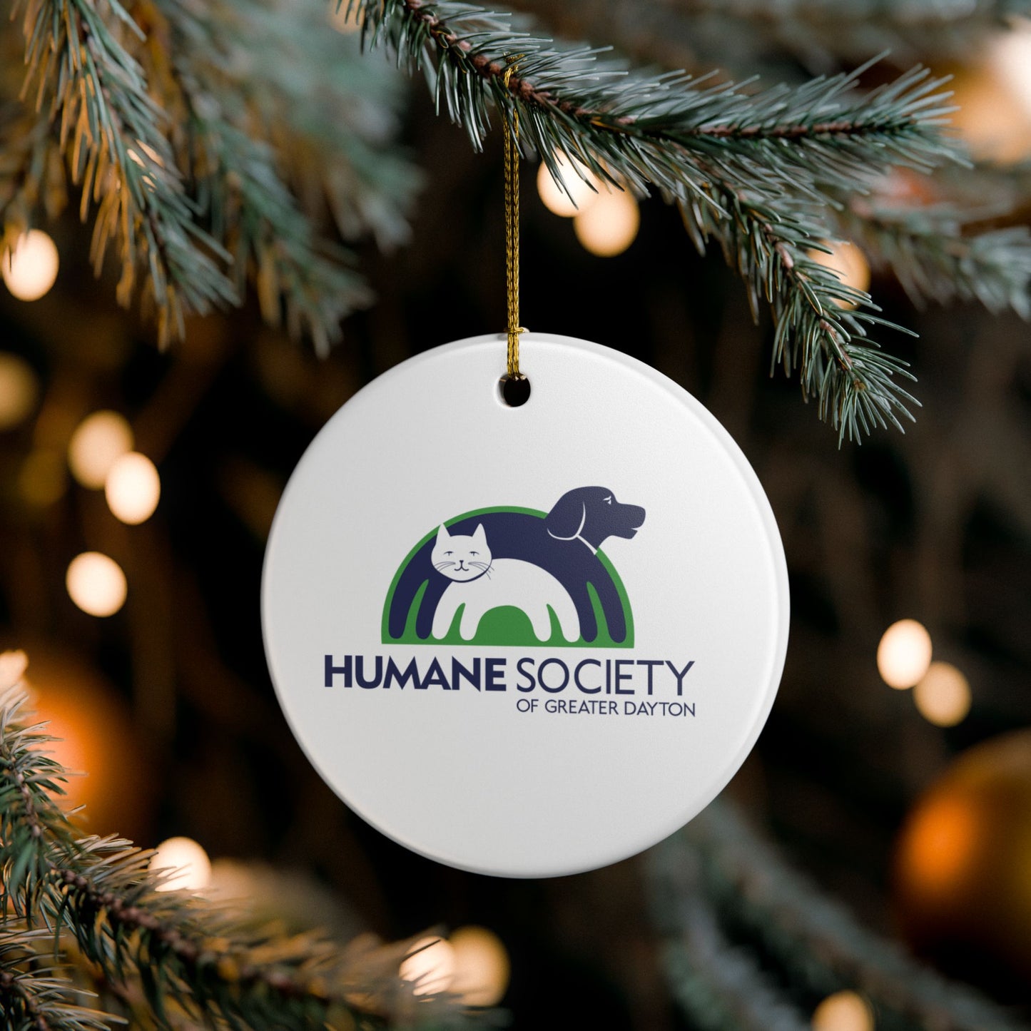Humane Society of Greater Dayton Logo Ceramic Ornament — HSGD Logo Holiday Décor