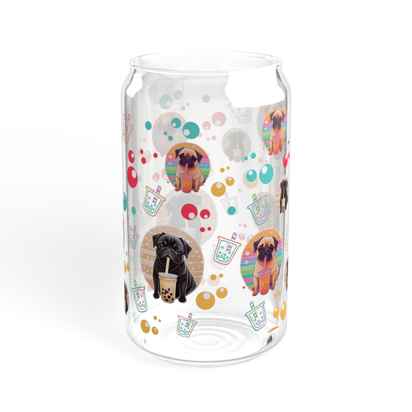 Pug & Pop Sipper Glass, 16oz