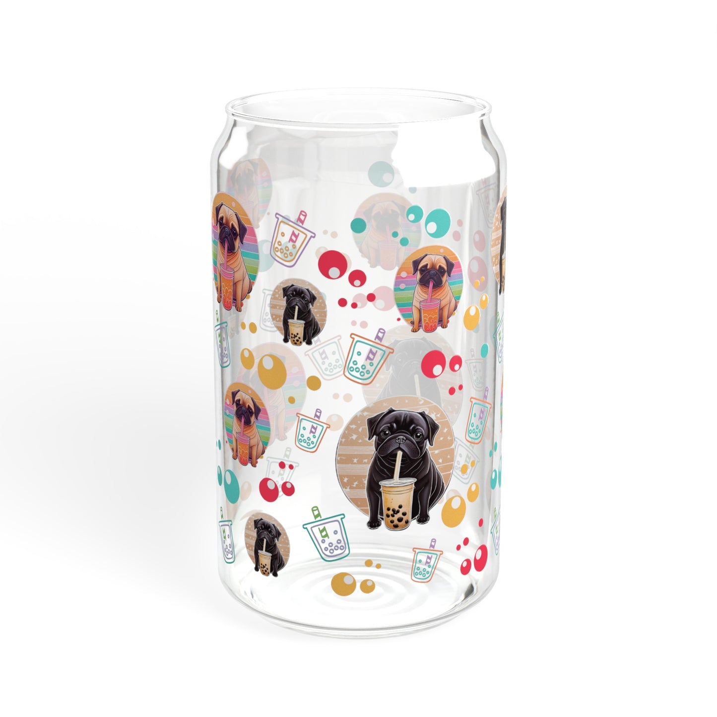 Pug & Pop Sipper Glass, 16oz