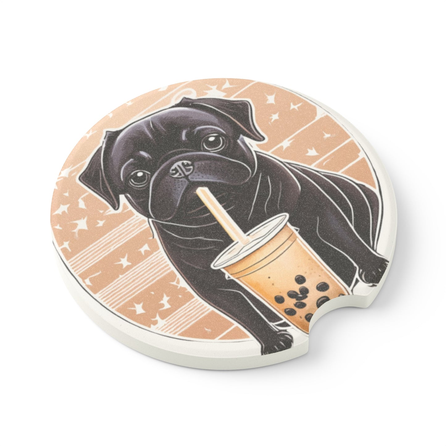 Bubble Pug Soapstone Car Coaster