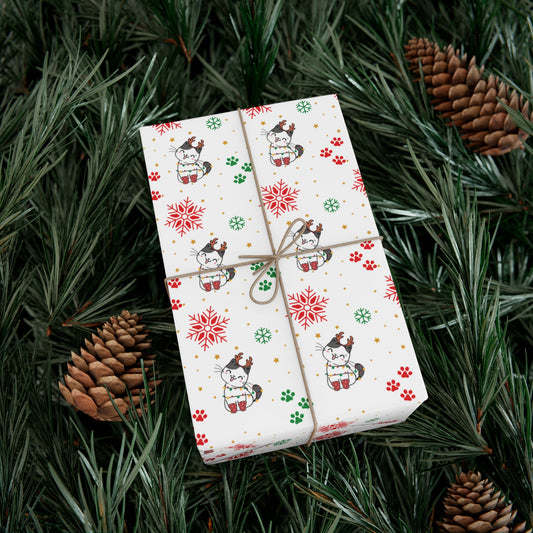 Festive Cat Gift Wrap Paper