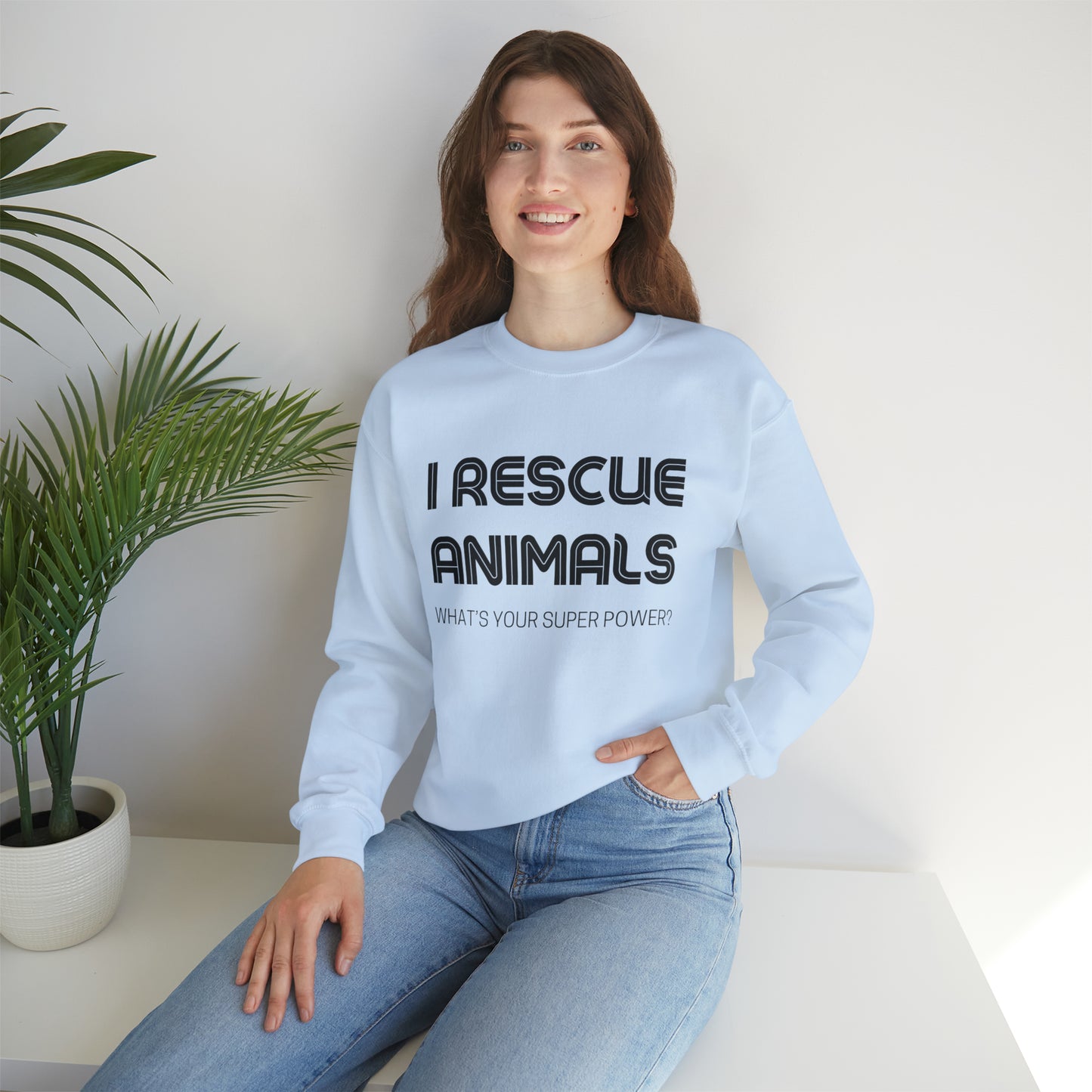 I Rescue Animals Crewneck Sweatshirt