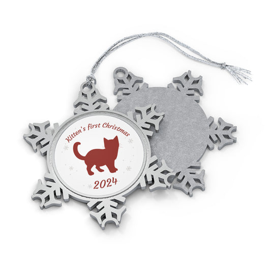 Kitten's First Christmas 2024 Snowflake Ornament