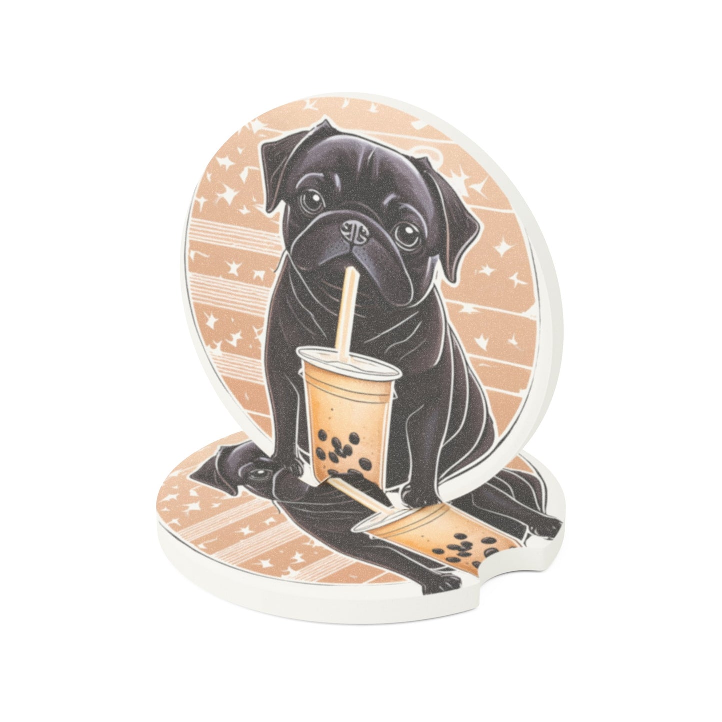 Bubble Pug Soapstone Car Coaster