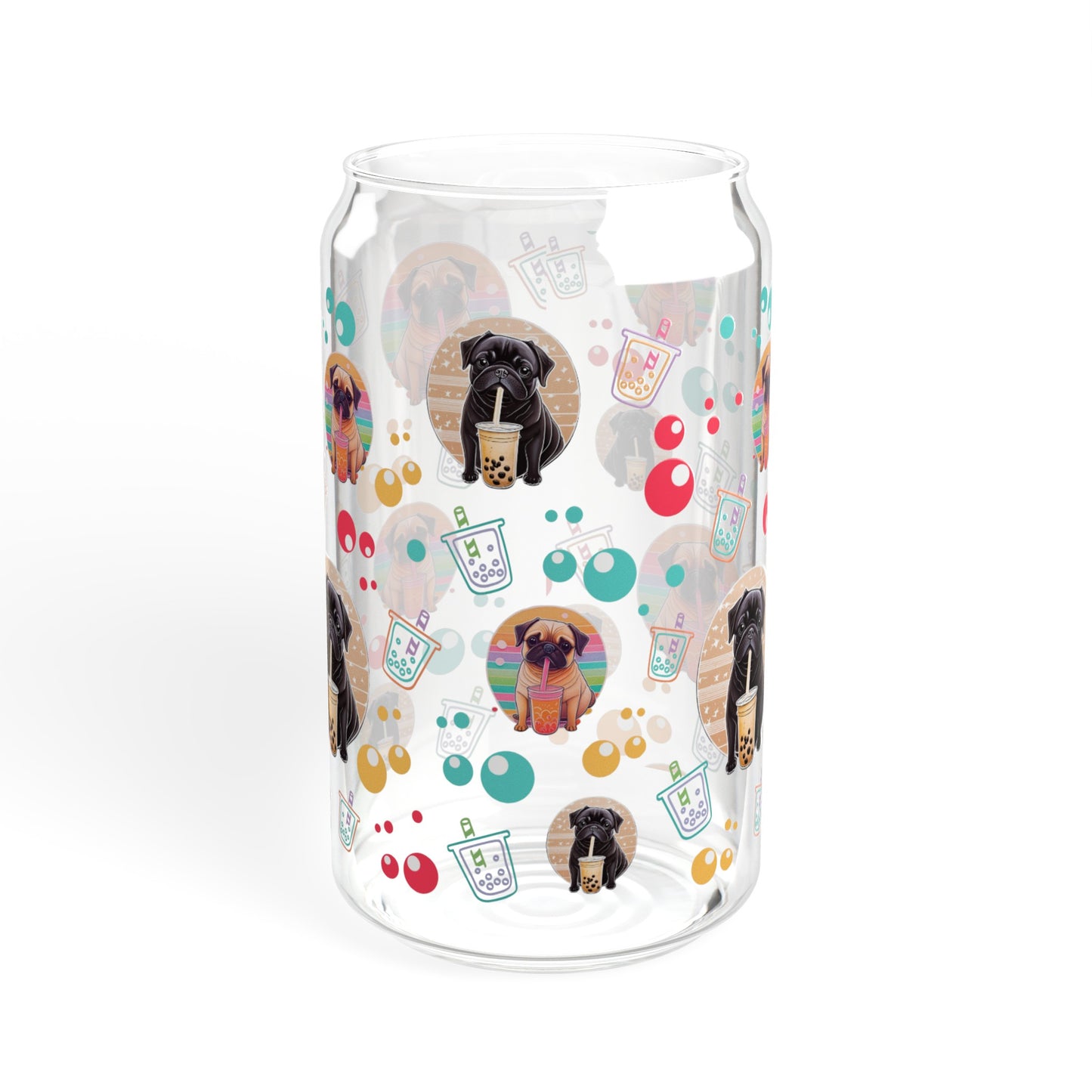 Pug & Pop Sipper Glass, 16oz