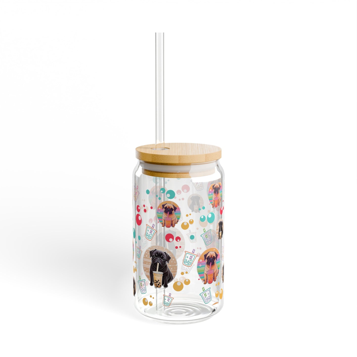 Pug & Pop Sipper Glass, 16oz