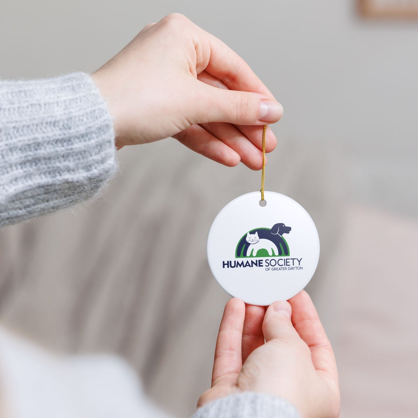 Humane Society of Greater Dayton Logo Ceramic Ornament — HSGD Logo Holiday Décor