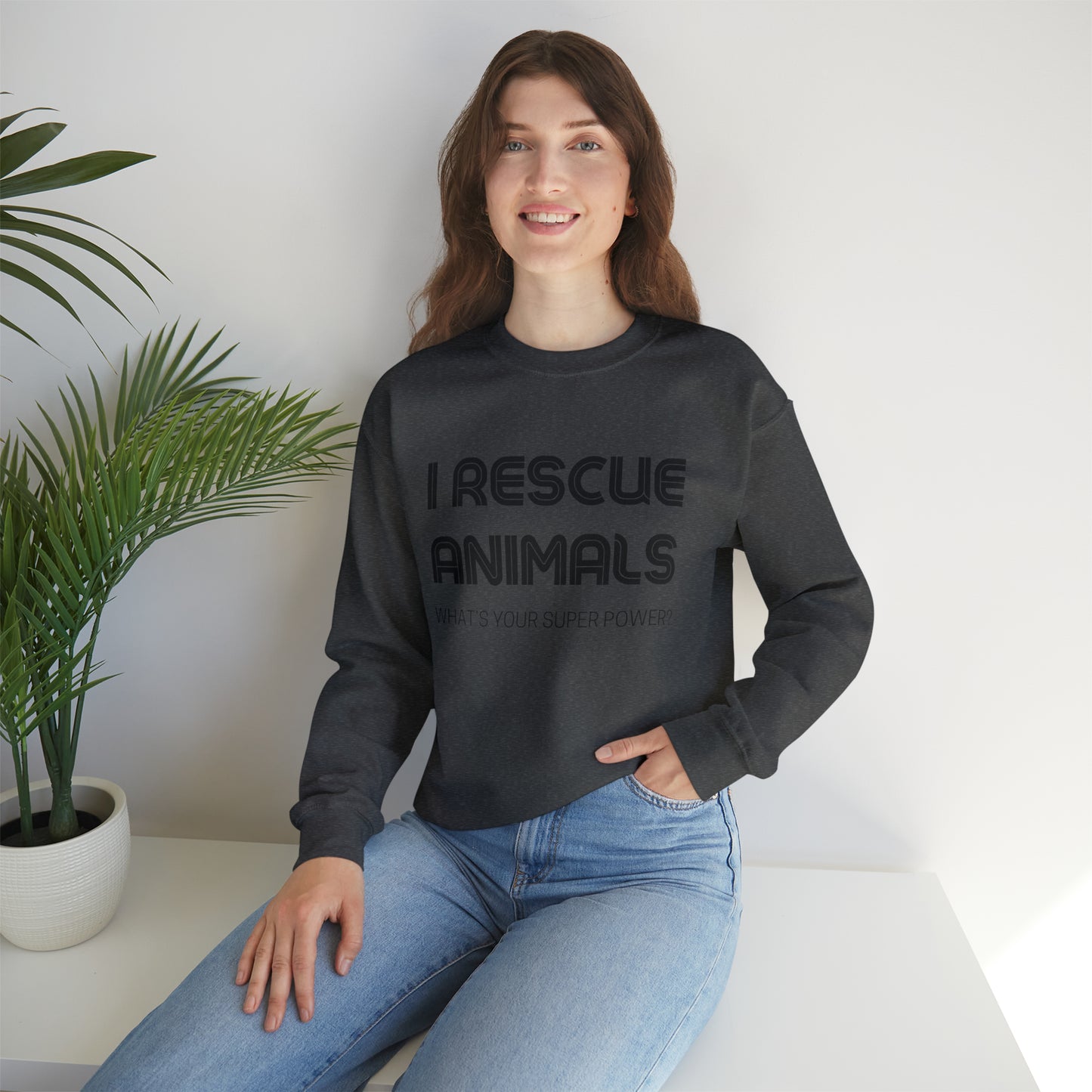 I Rescue Animals Crewneck Sweatshirt