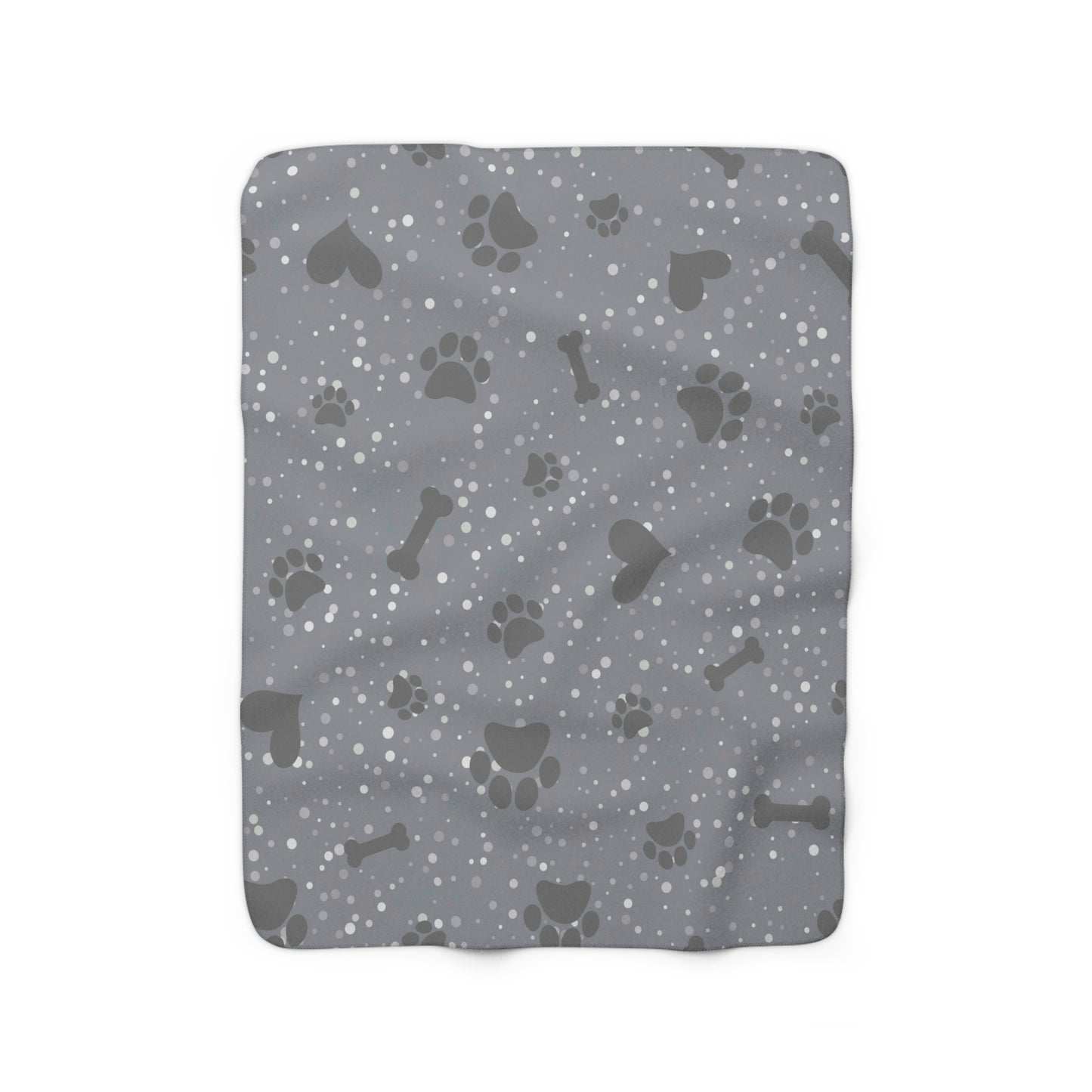 Paw Print and Bones Sherpa Fleece Blanket