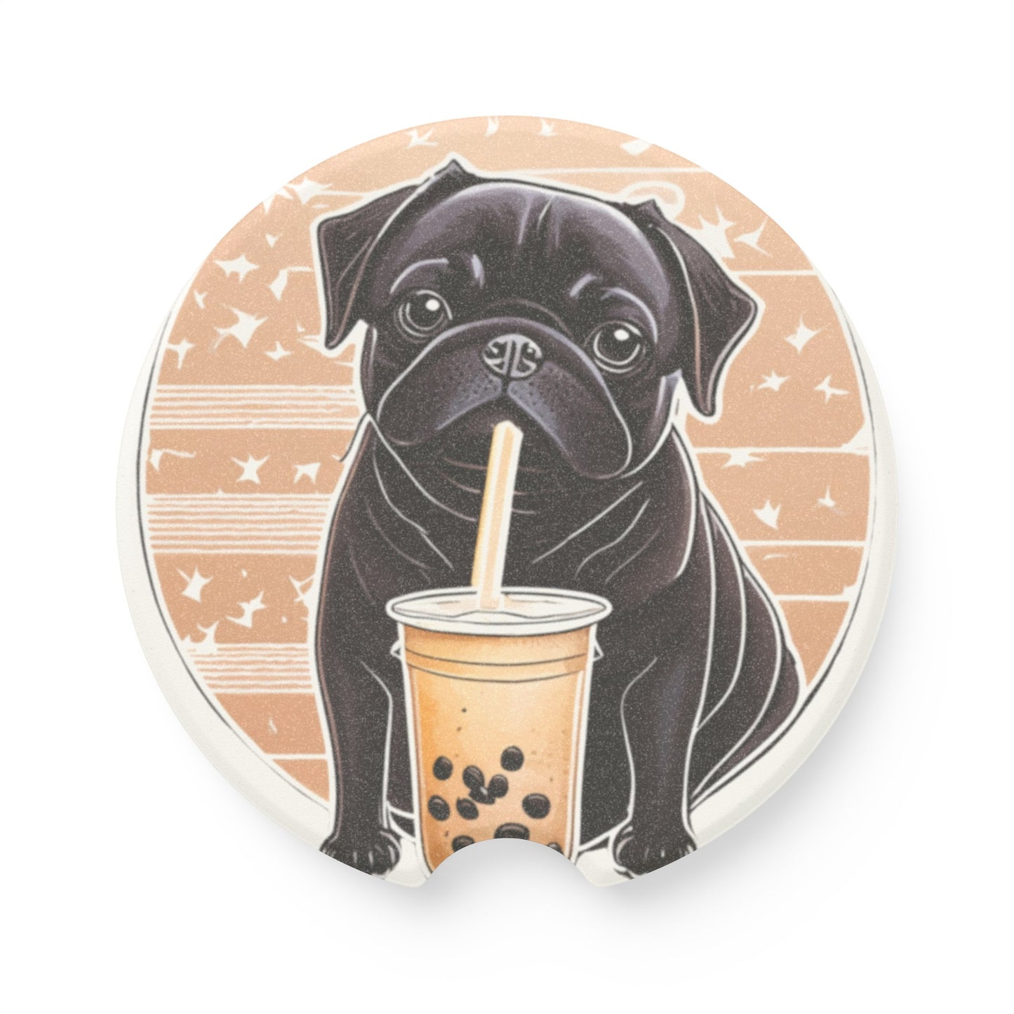 Bubble Pug Soapstone Car Coaster