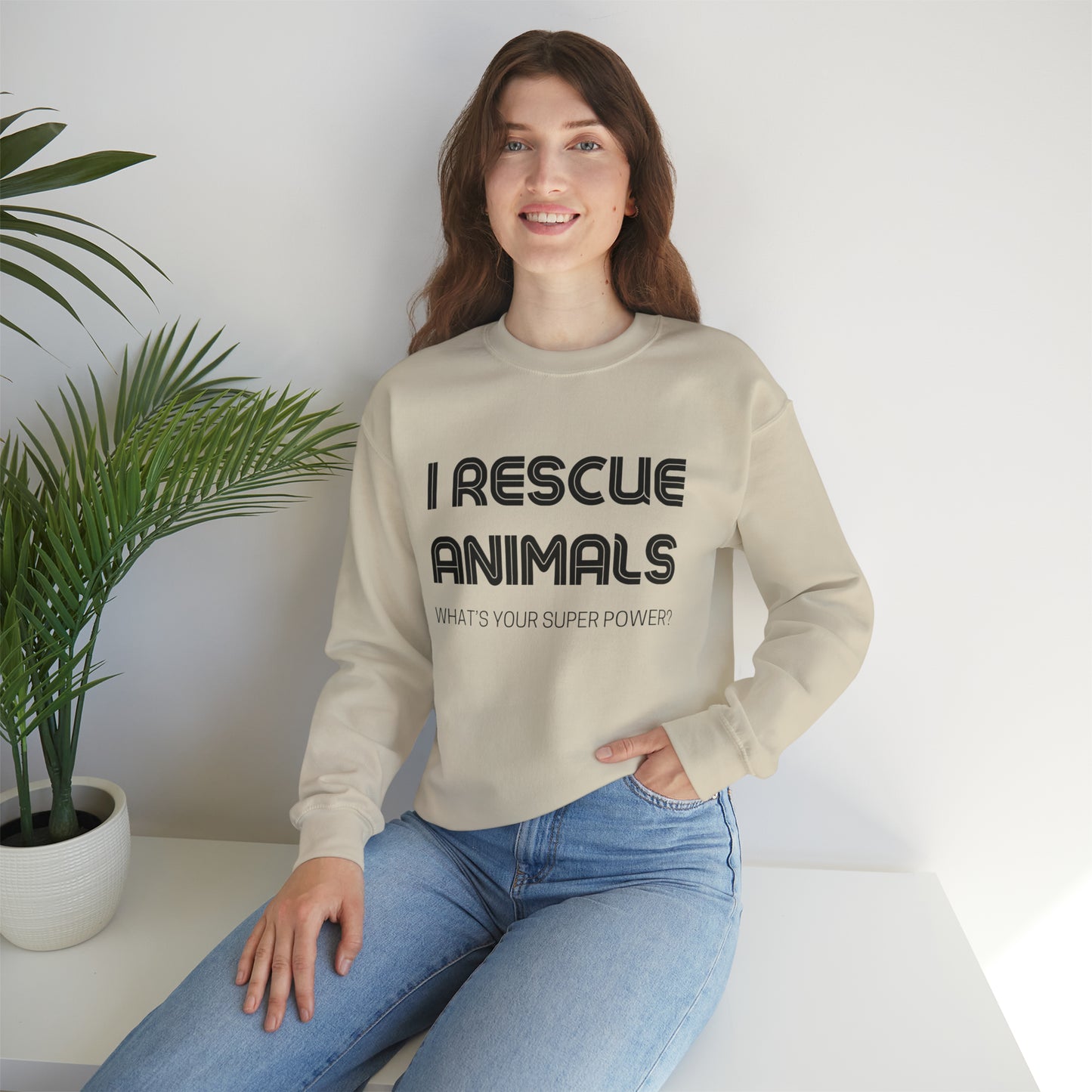 I Rescue Animals Crewneck Sweatshirt