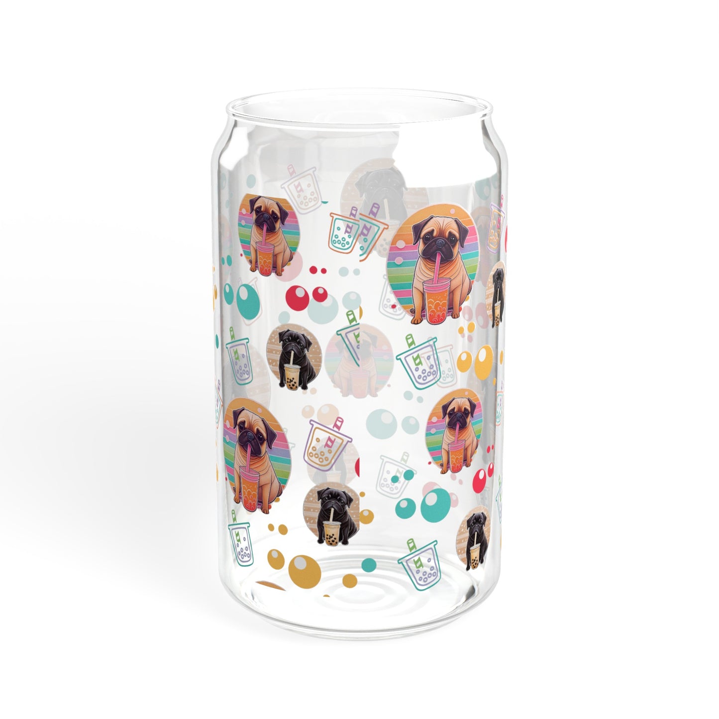 Pug & Pop Sipper Glass, 16oz